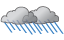 Rather cloudy and humid; a brief shower or two in the morning followed by occasional rain and a thunderstorm in the afternoon