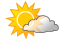 Mostly sunny, hot and humid